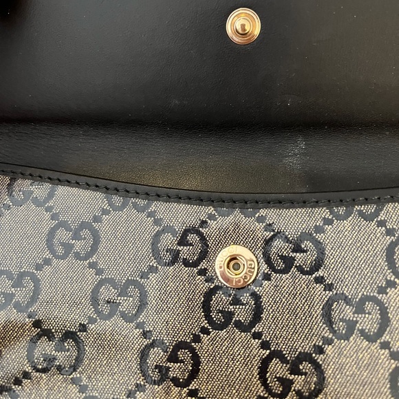 Authentic Gucci GG Supreme Continental Navy Coated Canvas Wallet - Picture 9 of 15